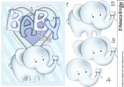 Baby Nellie in Blue Decoupage