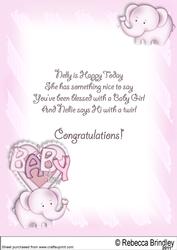 Baby Nellie in Pink A4 Custom Verse Insert