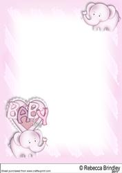 Baby Nellie in Pink A4 Blank Insert