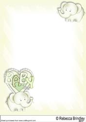 Baby Nellie in Green A4 Blank Insert