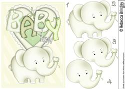Baby Nellie in Green Decoupage