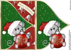 Bauble Mouse Christmas Envelope Card Front
