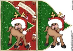 Jolly Reindeer Christmas Envelope Card Front