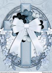 Oval Cross in Blue A4