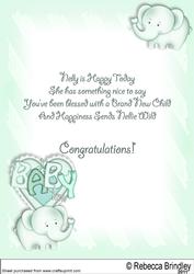 Baby Nellie in Mint A4 Custom Verse Insert