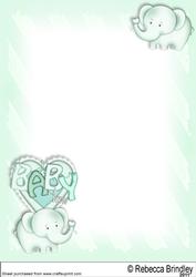 Baby Nellie in Mint A4 Blank Insert