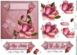 5x5 Blush Rose Decoupage