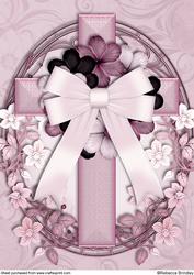 Oval Cross in Pink A4