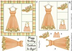 Frocking It 5x5 Decoupage in Peach