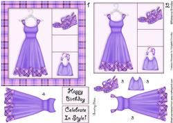 Frocking It 5x5 Decoupage in Purple