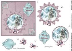 Winter Through the Looking Glass 5x5 Decoupage - Mulberry