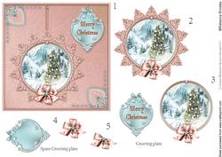 Winter Through the Looking Glass 5x5 Decoupage - Salmon