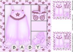 Baby Bloomers 8x8 Card Front in Raspberry