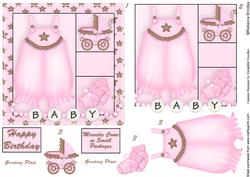 Baby Bloomers 5x5 Decoupage in Pink