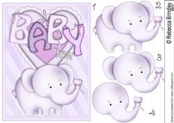 Baby Nellie in Purple Decoupage