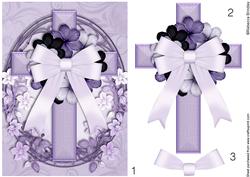 Oval Cross in Lilac Decoupage