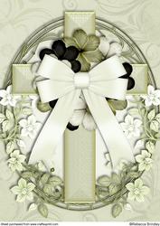 Oval Cross in Light Green A4