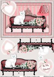 Princess Kitty Decoupage in Red