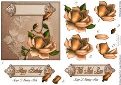 5x5 Harvest Rose Decoupage