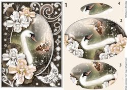 Midnight Swan in Peach Pyramid