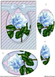A Delicate Blue Rose Pyramid