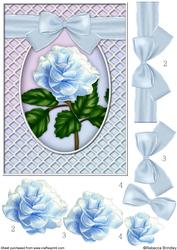 A Delicate Blue Rose Decoupage