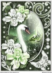 Midnight Swan in Green A4
