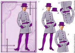 Flirty Frocks in Mauve Decoupage