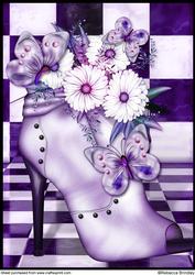 Lavender Flowerheads Over Heel A4