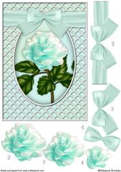 A Delicate Mint Rose Decoupage