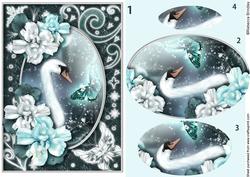 Midnight Swan in Turquoise Pyramid