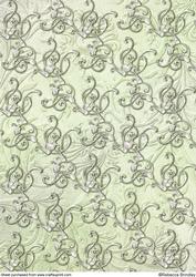 Lime Opalescent Bouquet Backing Paper 1