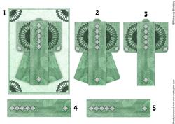 A6 Sheer Elegance Kimono Card in Green Decoupage