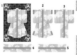 A6 Sparkling Night Kimono Card in Monochrome Decoupage