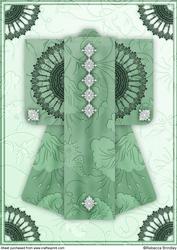 A4 Sheer Elegance Kimono Card in Green