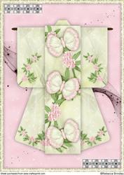 A4 Flutterby Fantasy Kimono Card in Pink