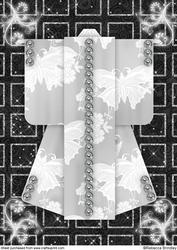 A4 Sparkling Night Kimono Card in Monochrome