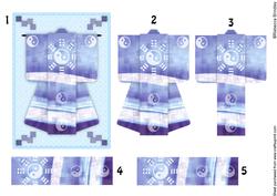 A6 Yingyang Dreams Kimono Card in Blue Decoupage