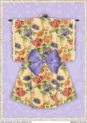 A4 Summer Floral Kimono Card in Lilac