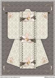 A4 Opulent Orchid Kimono Card in Beige