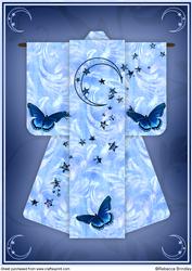 A4 Butterfly Moon Kimono Card in Blue