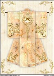 A4 Diamond Flourish Kimono Card in Orange