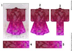 A6 Sealife Kimono Card in Pink Decoupage