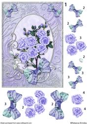 Lavender Opalescent Bouquet Decoupage