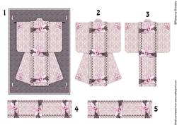 A6 Opulent Orchid Kimono Card in Pink Decoupage