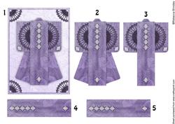 A6 Sheer Elegance Kimono Card in Purple Decoupage