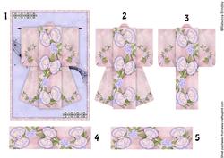 A6 Flutterby Fantasy Kimono Card in Purple Decoupage