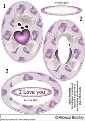 Purple Love Bear Inverted Pyramid