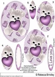Purple Love Bear Pyramid