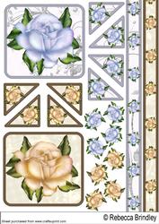 Blue and Gold Rose Toppers